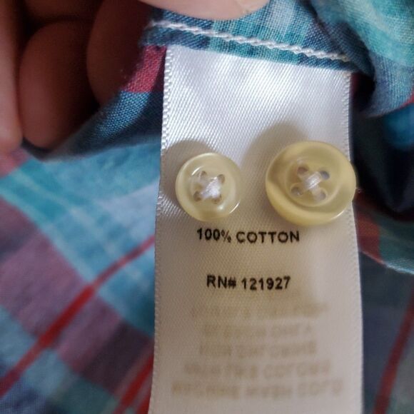 Johnnie O Hangin Out Mens M Plaid Button Up Shirt Short Sleeve Cotton JMWS4420 - Picture 15 of 16